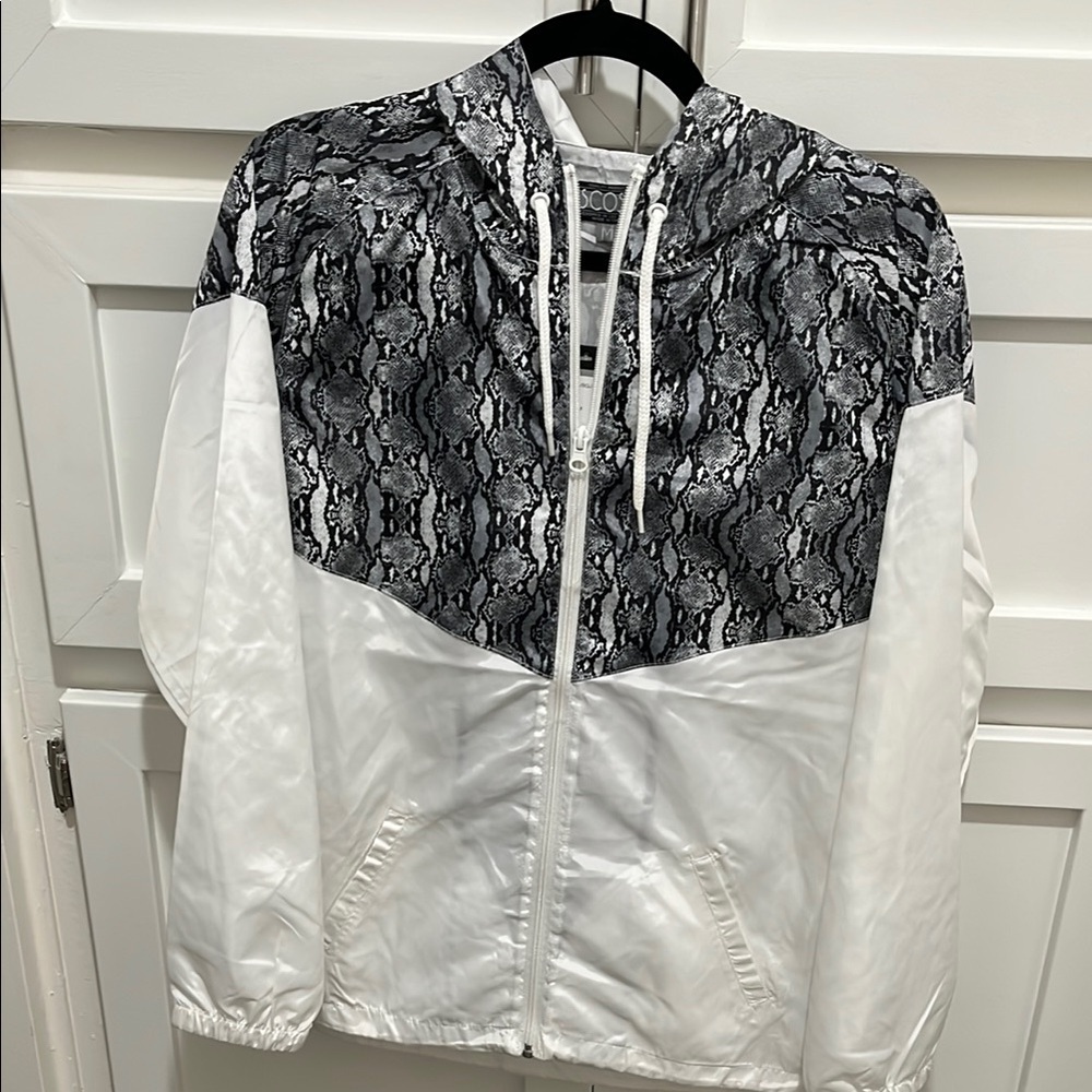 White and Black Snake Print Jacket